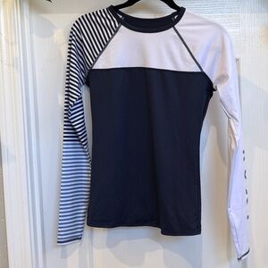 Roxy Navy and White Striped Long Sleeve